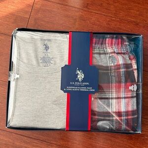U.S. Polo Assn. Gray and Red Sleepwear Set
